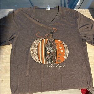 Brown Thankful Pumpkin Graphic Tee